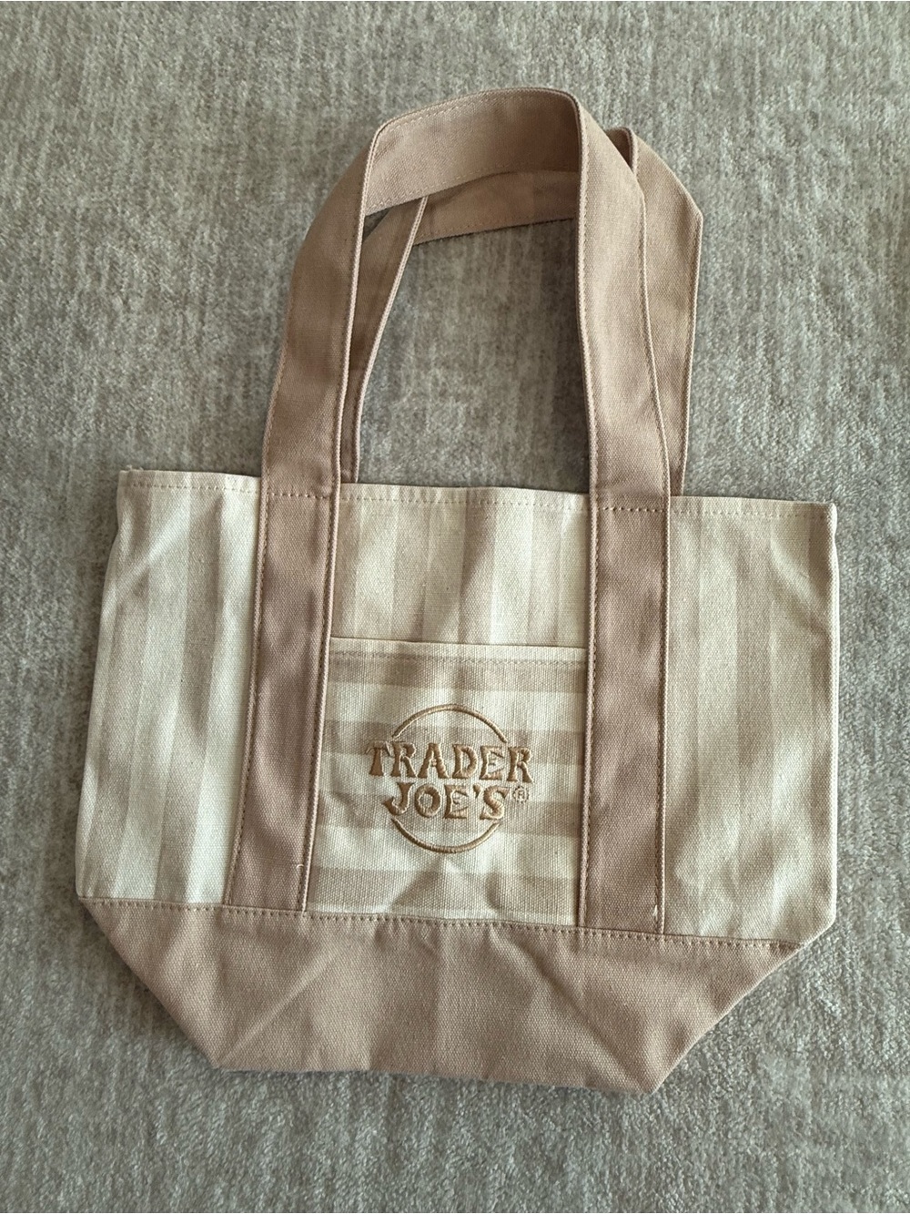 Trader Joe's Beige Canvas Tote Bag